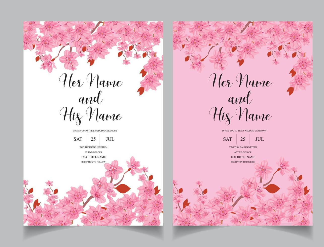 mooi bruiloft uitnodiging kaart bloemen ontwerp vector