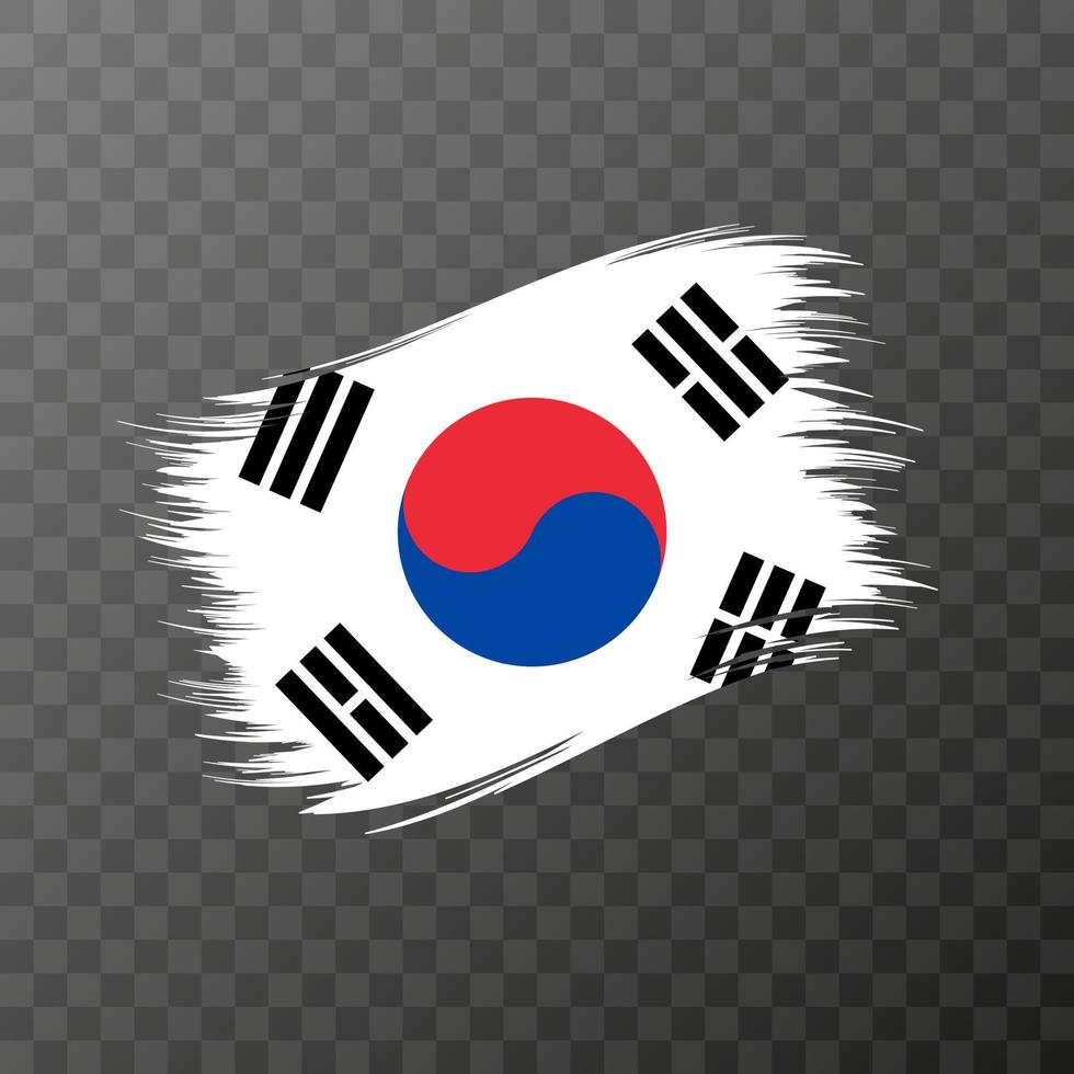 zuiden Korea nationaal vlag. grunge borstel hartinfarct. vector