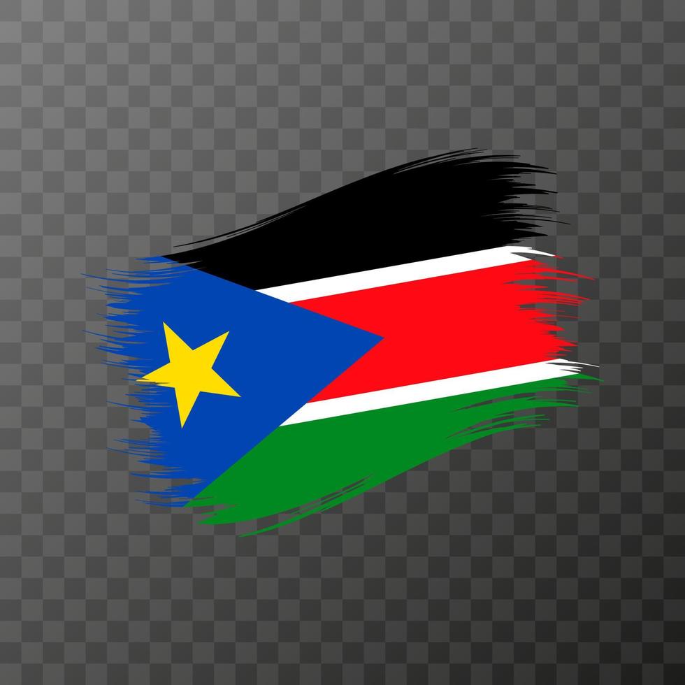 zuiden Soedan nationaal vlag. grunge borstel hartinfarct. vector