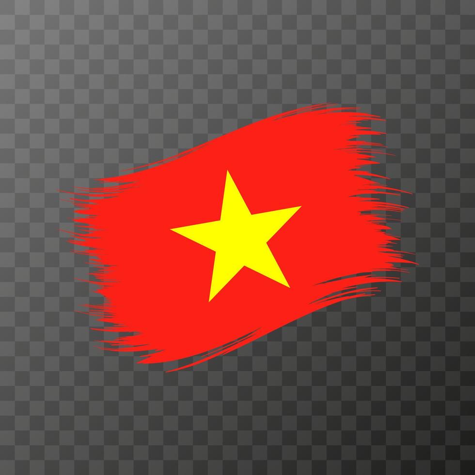 Vietnam nationaal vlag. grunge borstel hartinfarct. vector