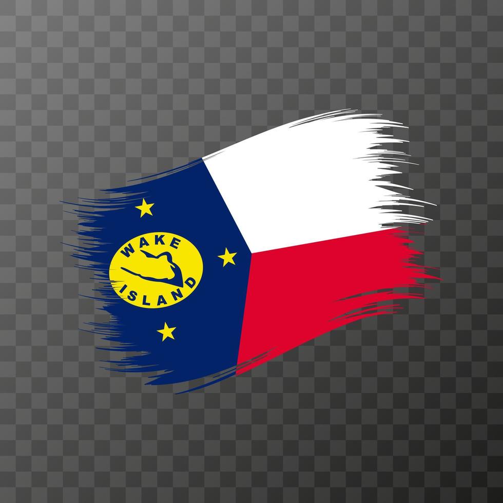 wakker worden eiland nationaal vlag. grunge borstel beroerte vector