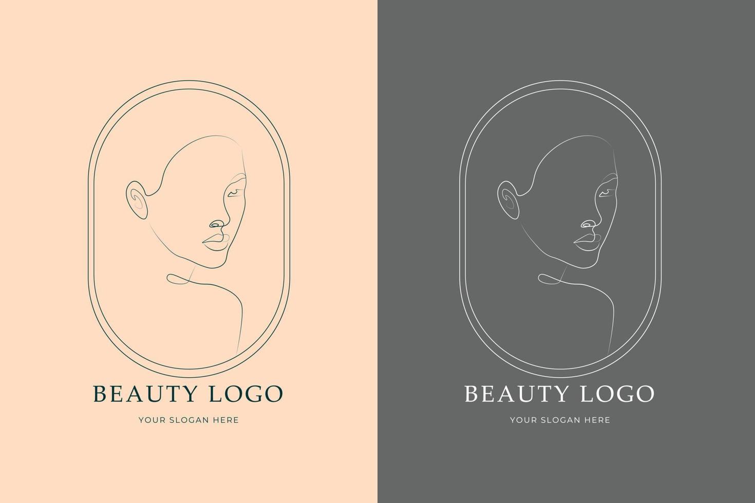 hand- getrokken Dames gezicht schoonheid logo vector