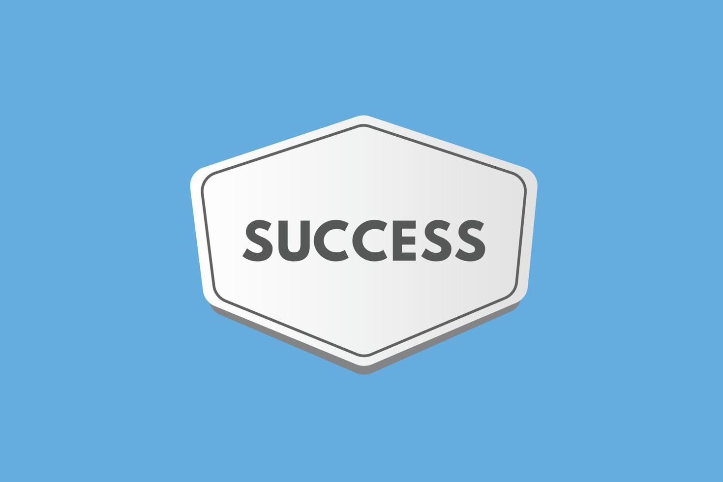 succes tekst knop. succes teken icoon etiket sticker web toetsen vector