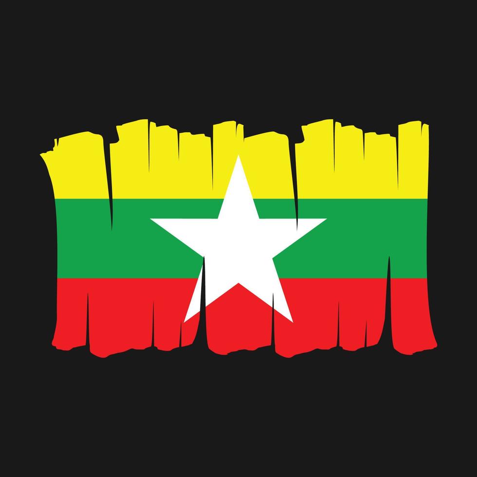 Myanmar vlag borstel my vector