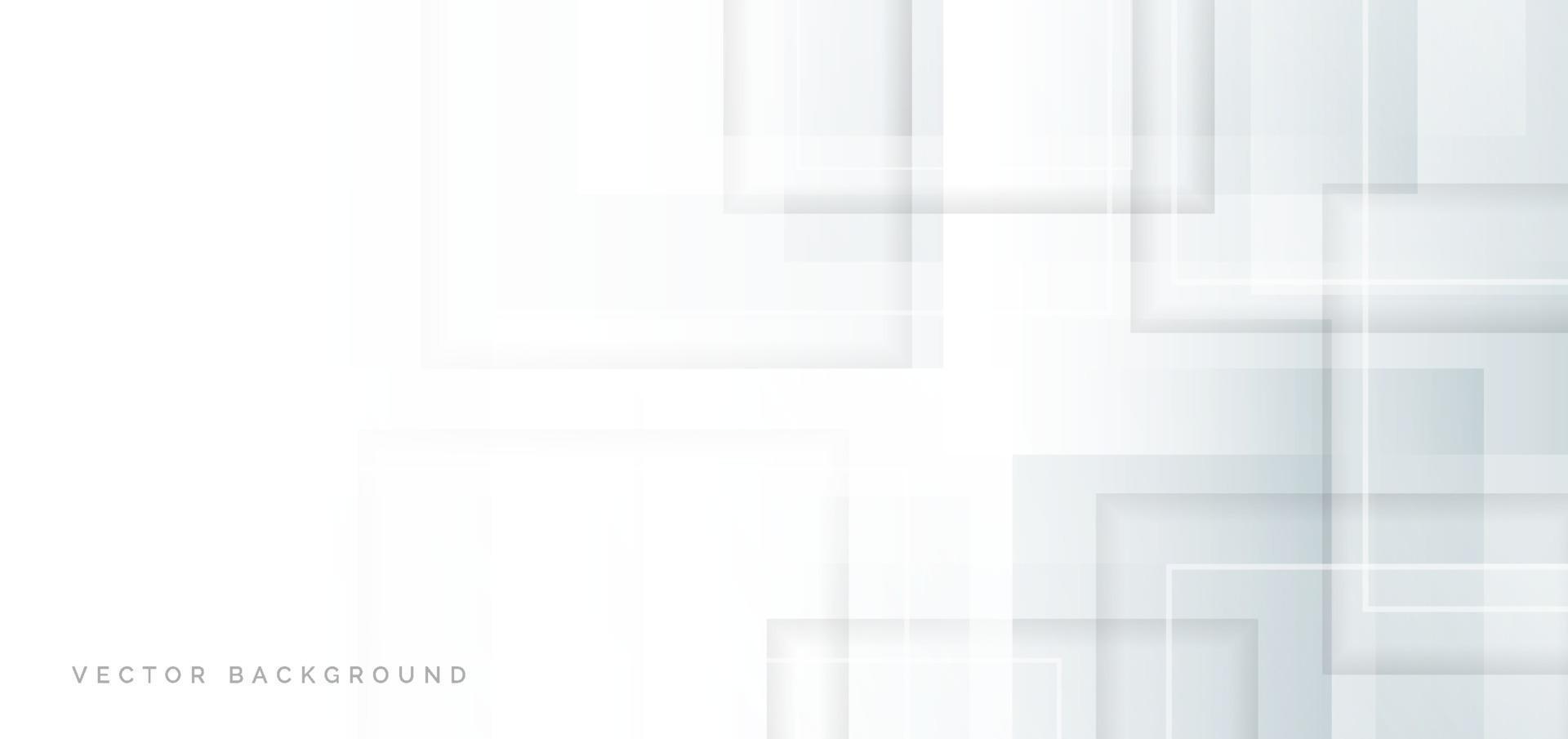 abstracte witte en grijze vierkantenpatroon overlappende achtergrond. vector