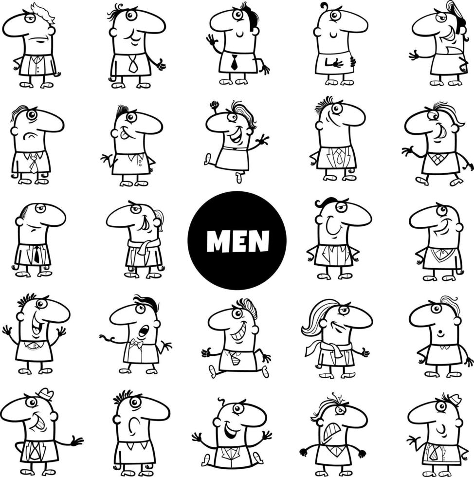 grappige mannen stripfiguren grote set vector