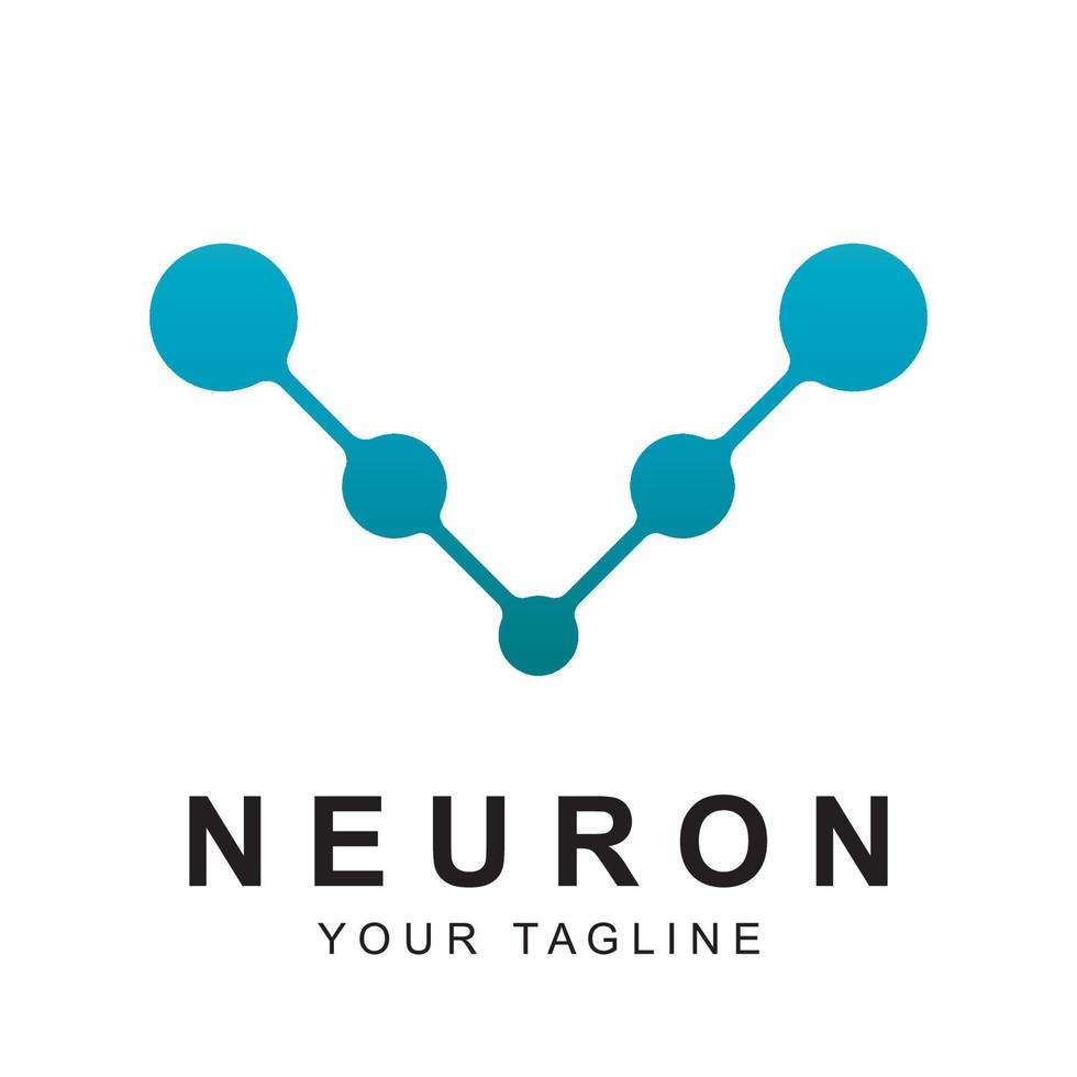 neuron logo vector met leuze sjabloon