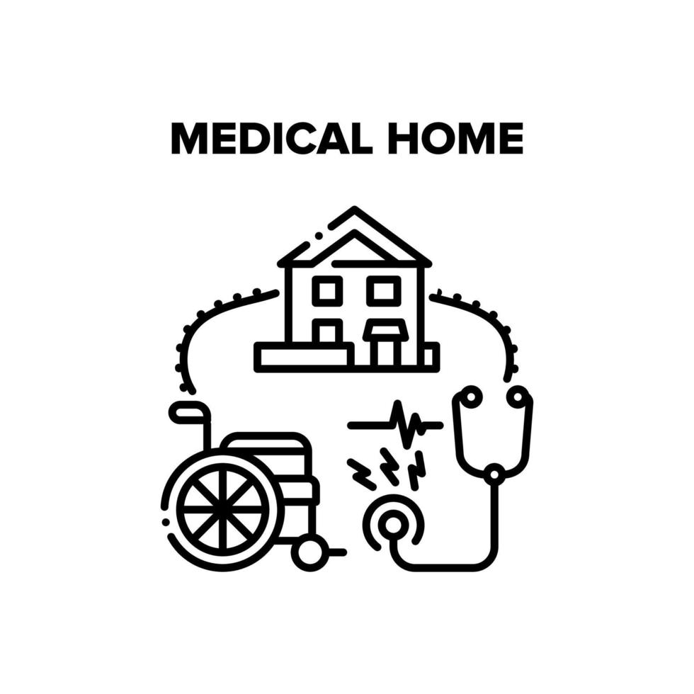 medisch huis vector concept zwart illustratie