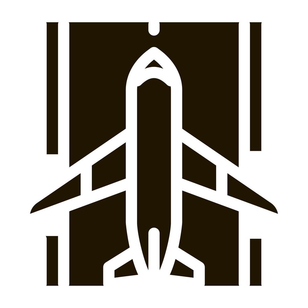vliegtuig Aan landingsbaan luchthaven icoon vector
