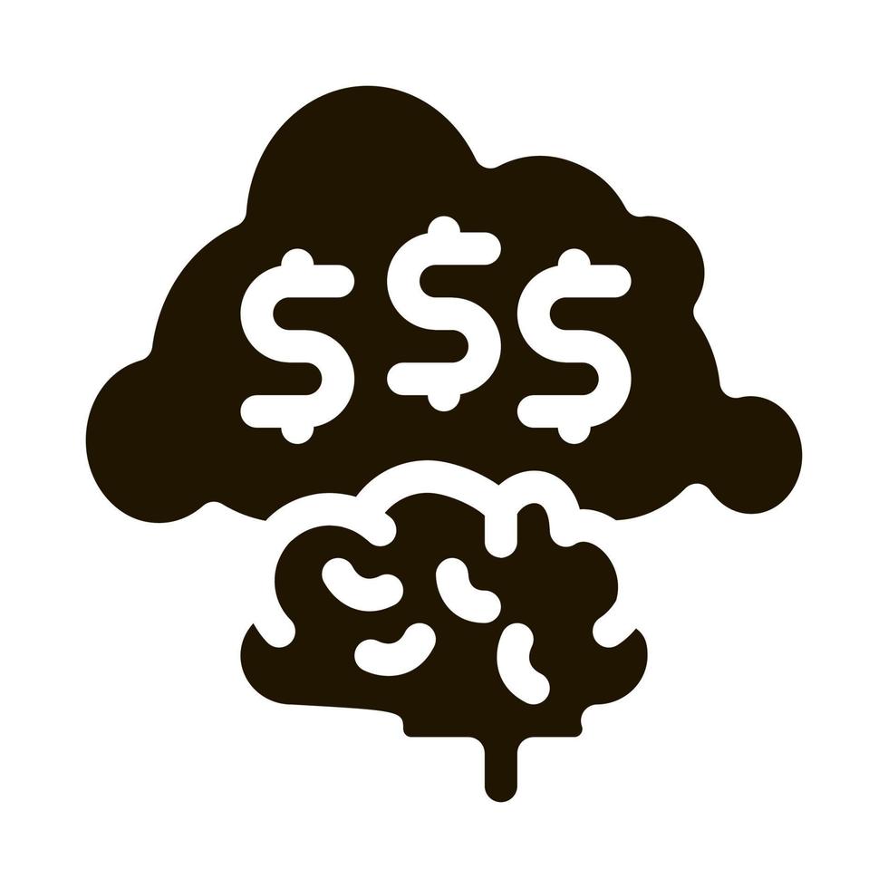 gedachten Aan maken geld icoon illustratie vector