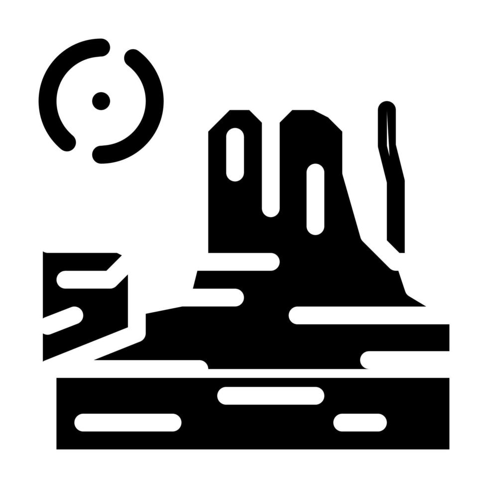 rotsachtig kloof icoon vector glyph illustratie