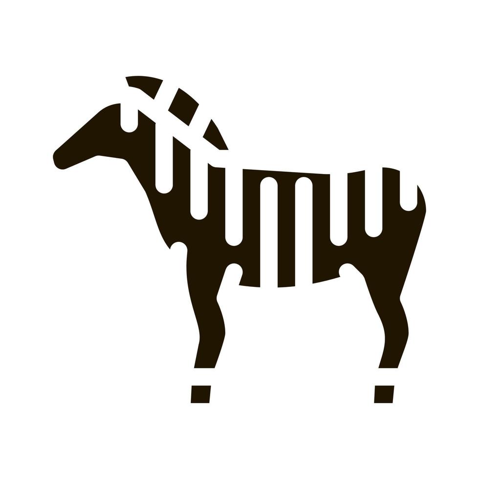 zebra icoon vector glyph illustratie