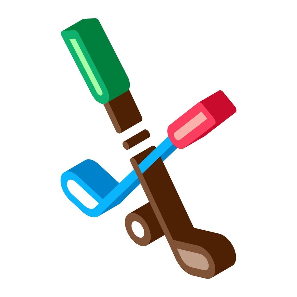 golf putters bal isometrische icoon vector illustratie