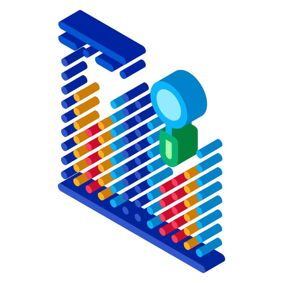 statisticus markt Onderzoek isometrische icoon vector illustratie