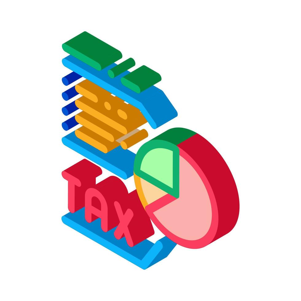 belasting diagram isometrische icoon vector illustratie