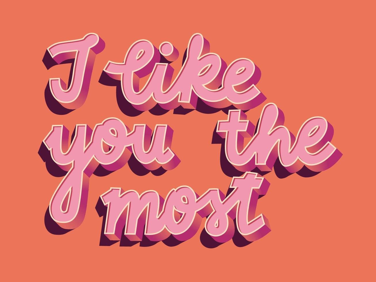 wenskaart met happy Valentijnsdag hand belettering van ontwerp. kleurrijke hand getrokken illustratie met typografie. vector