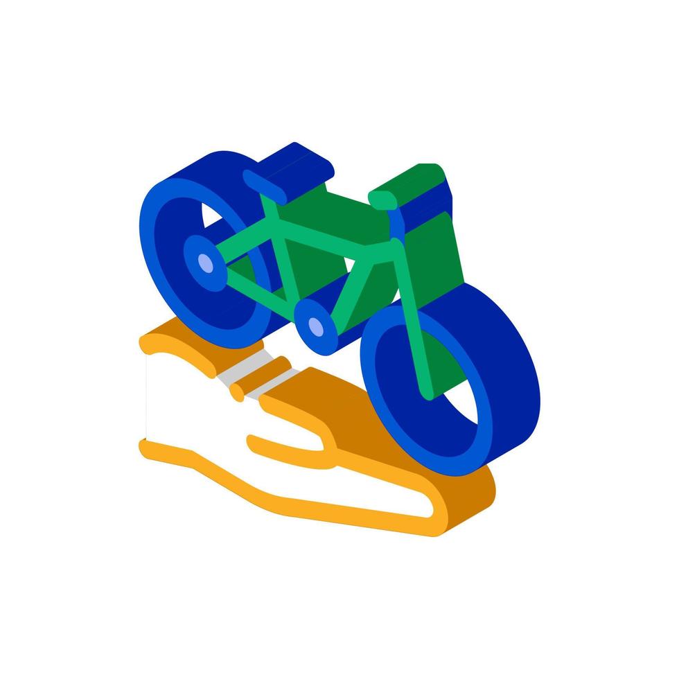 hand- Holding fiets isometrische icoon vector illustratie