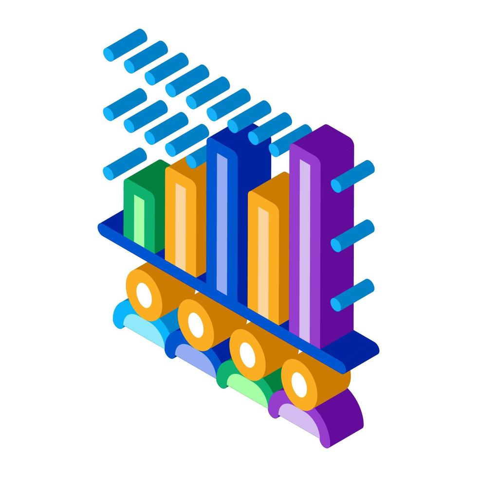 toerist bar diagram isometrische icoon vector illustratie