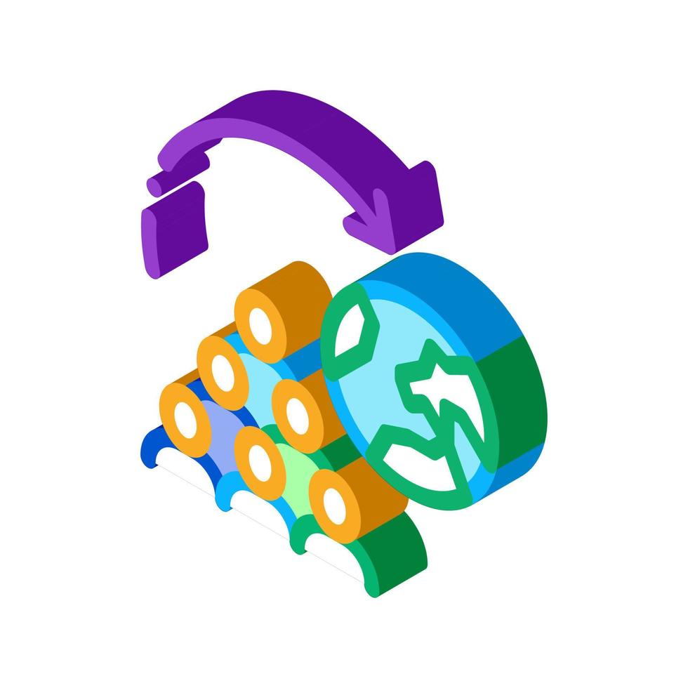 in beweging mensen in de omgeving van planeet isometrische icoon vector illustratie