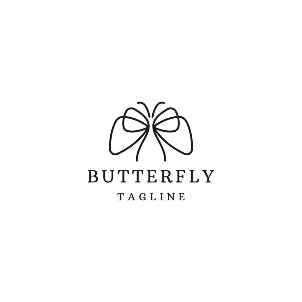 vlinder logo met lijn kunst stijl ontwerp sjabloon vlak vector illustratie