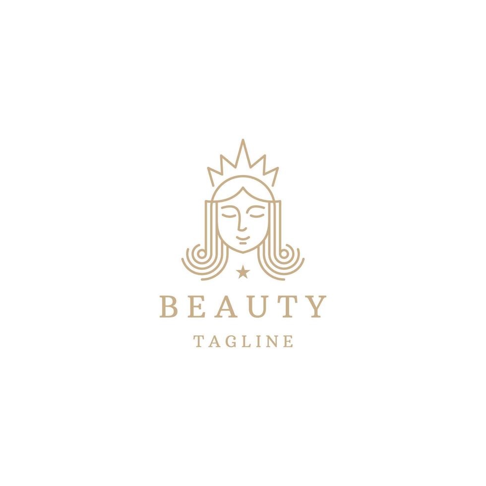 vrouw schoonheid logo icoon ontwerp sjabloon vlak vector