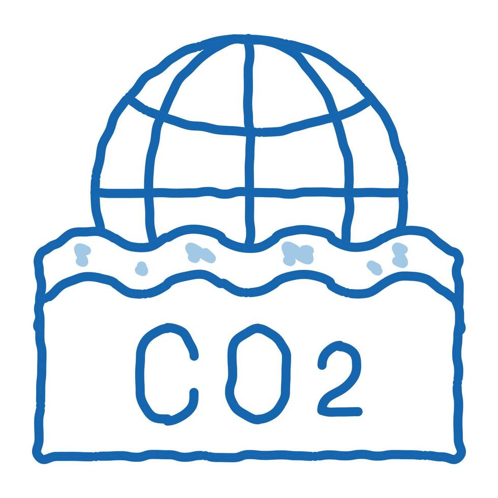 co2 smeulen rook stoom- tekening icoon hand- getrokken illustratie vector