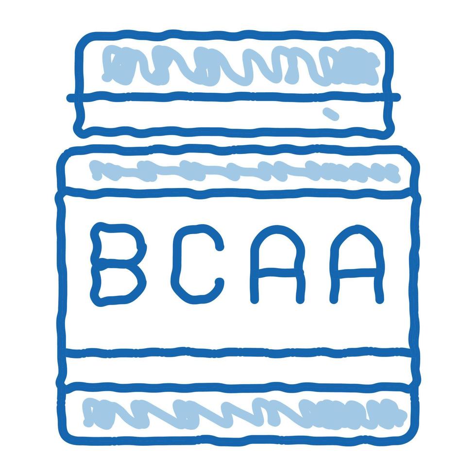 bcaa fles sport voeding tekening icoon hand- getrokken illustratie vector