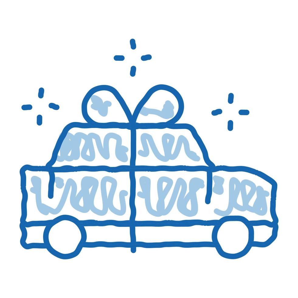 auto Cadeau geschenk tekening icoon hand- getrokken illustratie vector