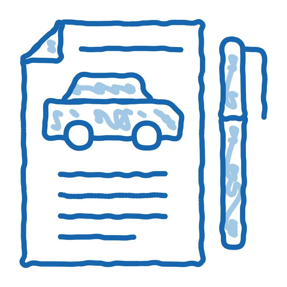 auto kopen overeenkomst tekening icoon hand- getrokken illustratie vector