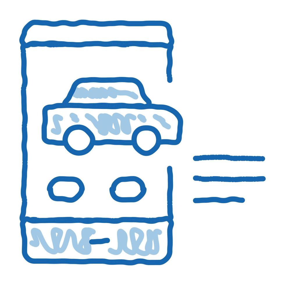 auto telefoon scherm tekening icoon hand- getrokken illustratie vector