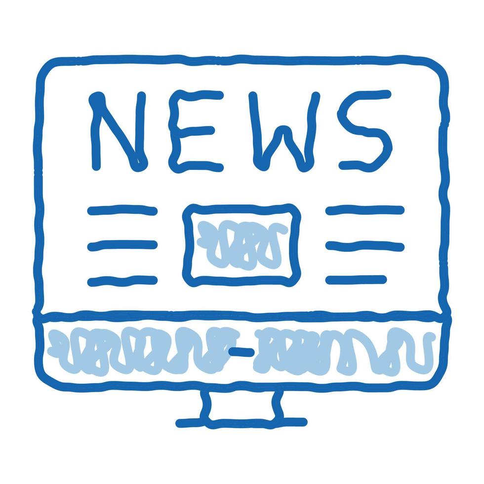 internet nieuws tekening icoon hand- getrokken illustratie vector