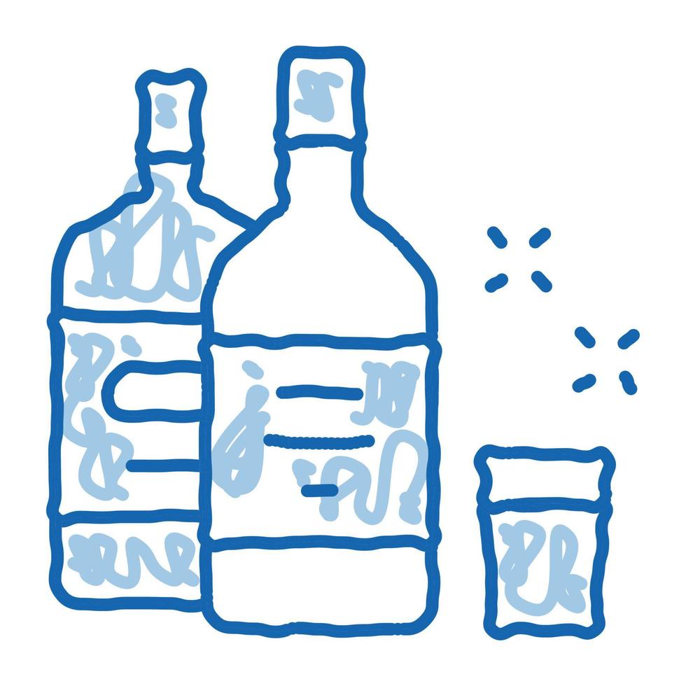 drinken fles kop tekening icoon hand- getrokken illustratie vector