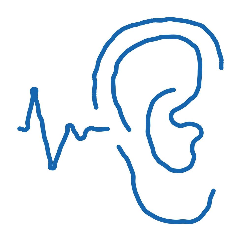 maken geluiden door oor tekening icoon hand- getrokken illustratie vector