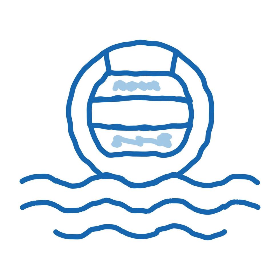 water volleybal tekening icoon hand- getrokken illustratie vector