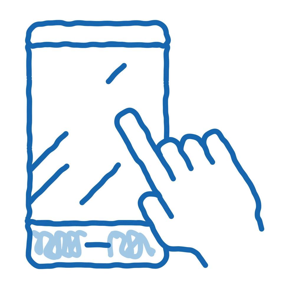 hand- tintje telefoon tekening icoon hand- getrokken illustratie vector
