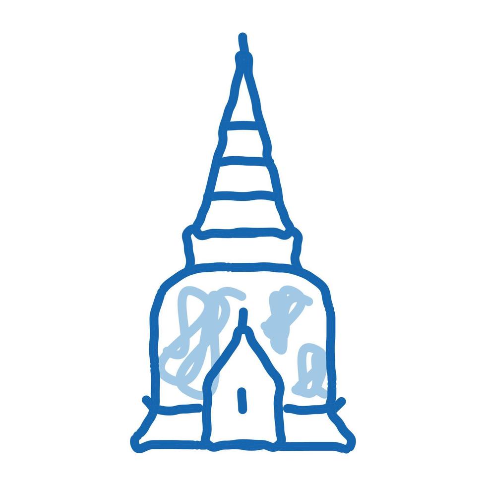 Thailand religie toren tekening icoon hand- getrokken illustratie vector