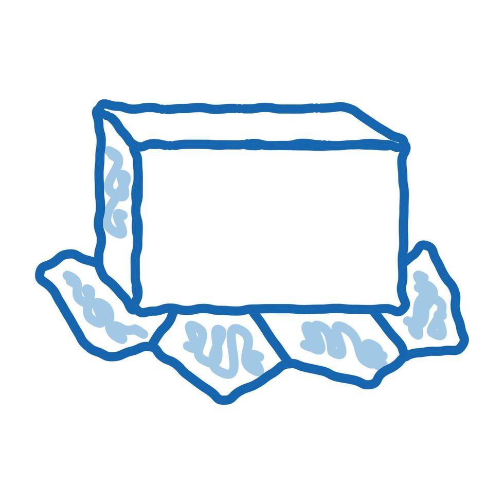 uitgepakt boter tekening icoon hand- getrokken illustratie vector