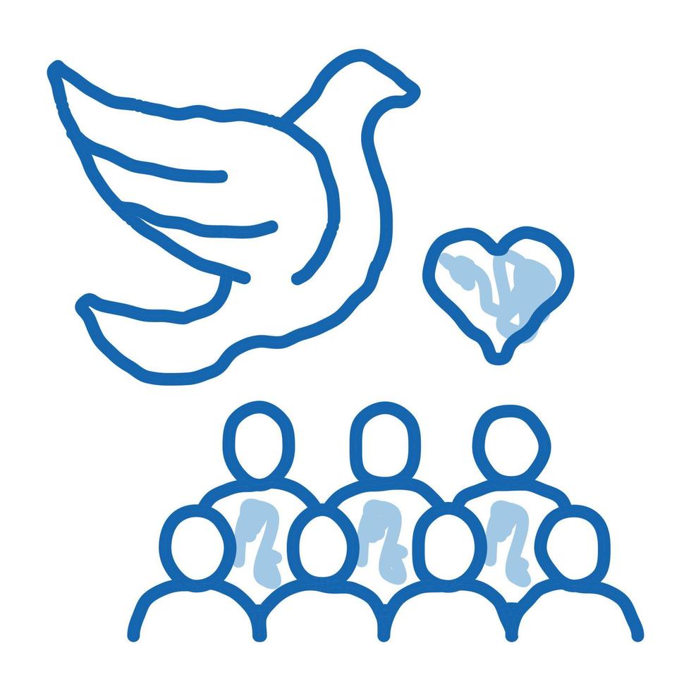 vrede en liefde van mensen tekening icoon hand- getrokken illustratie vector