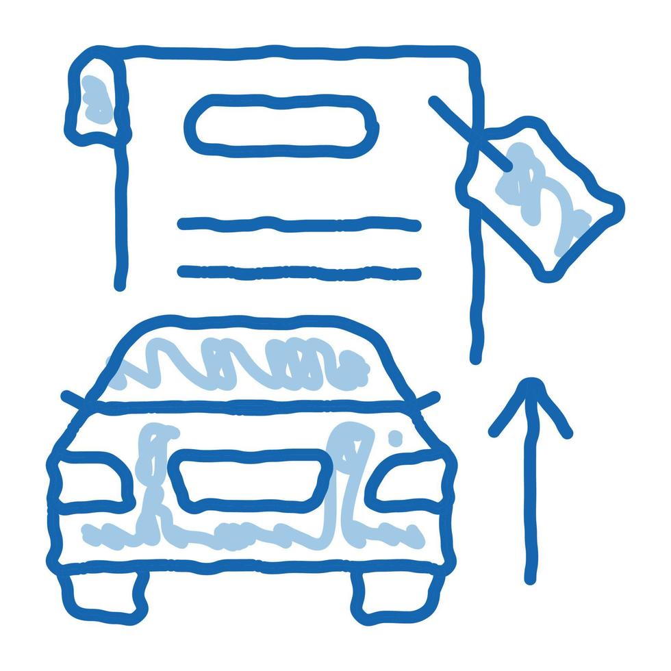 investering in auto tekening icoon hand- getrokken illustratie vector