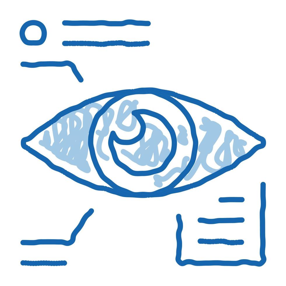 oog biometrisch gegevens en informatie tekening icoon hand- getrokken illustratie vector