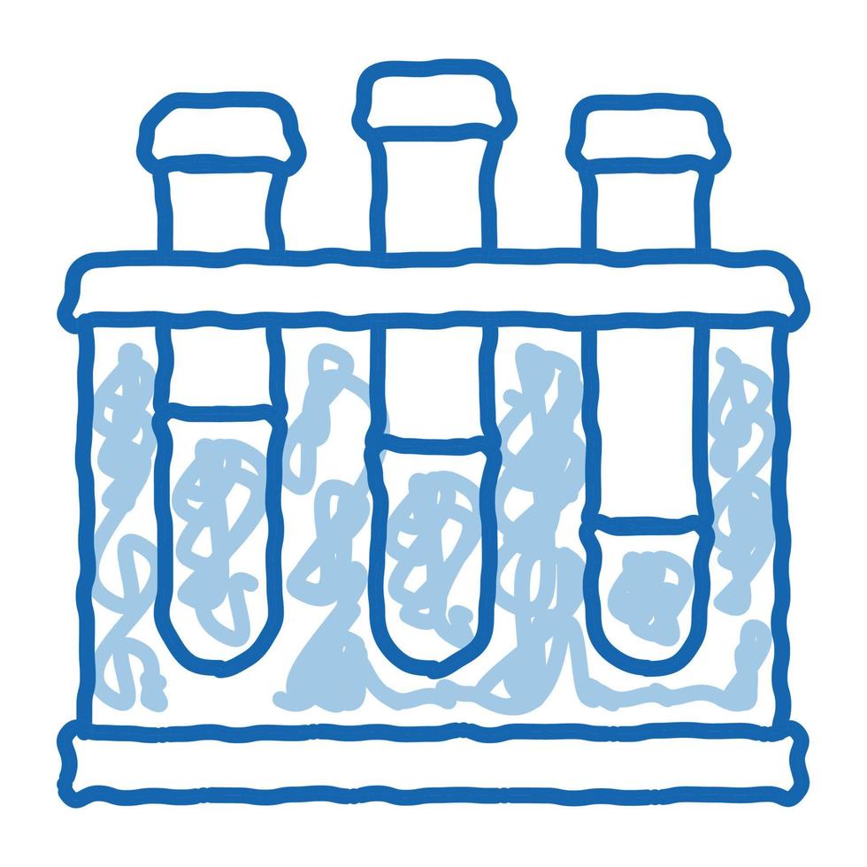 fles met pathogeen analyse tekening icoon hand- getrokken illustratie vector