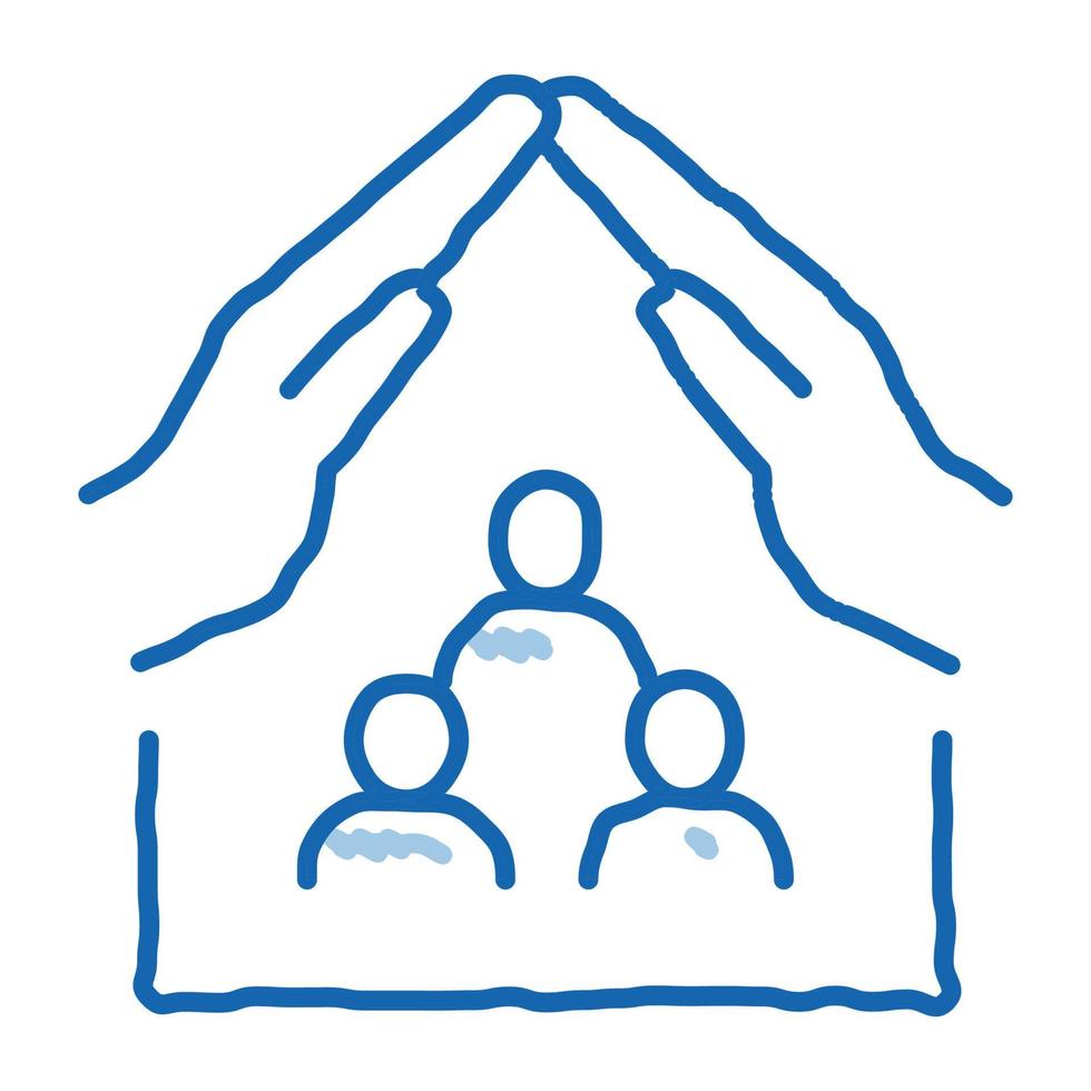 familie Gezondheid bescherming verzekering tekening icoon hand- getrokken illustratie vector