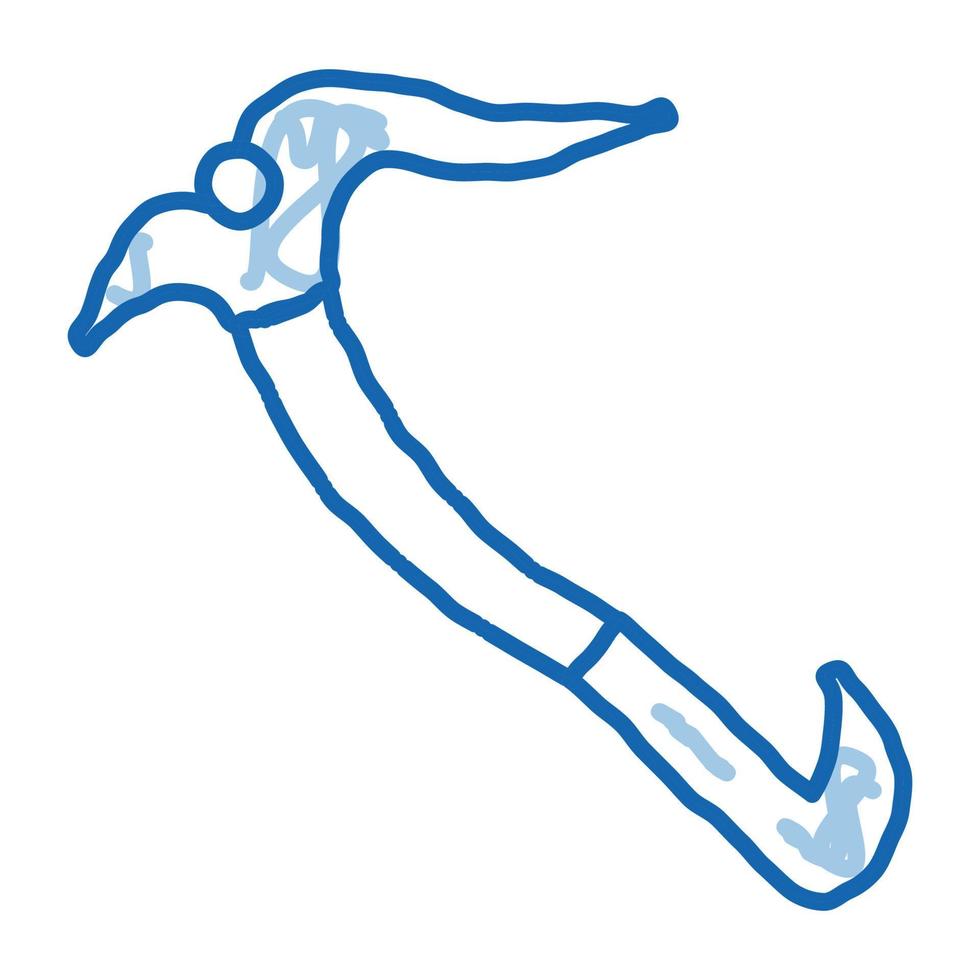 sport ijs bijl gereedschap alpinisme uitrusting tekening icoon hand- getrokken illustratie vector