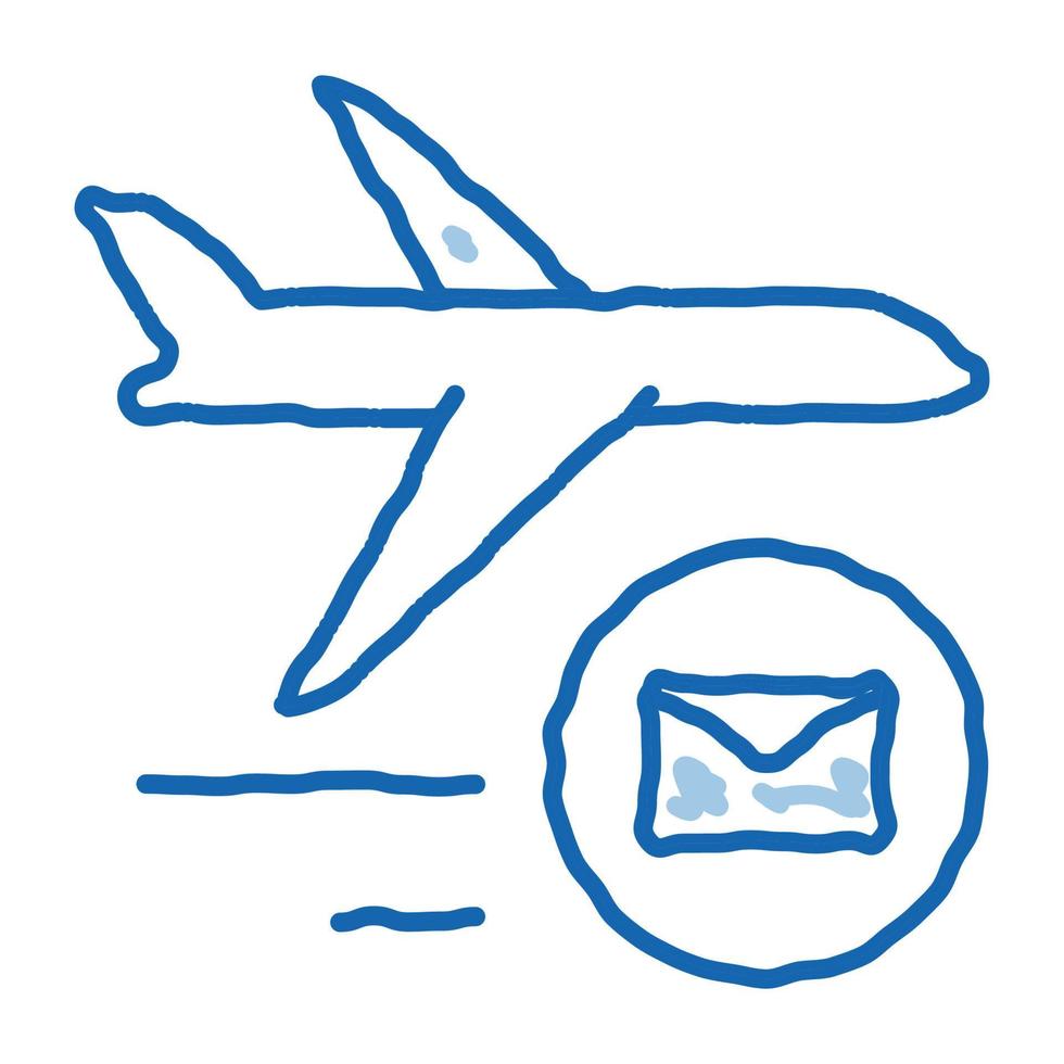 vliegtuig levering post- vervoer bedrijf tekening icoon hand- getrokken illustratie vector
