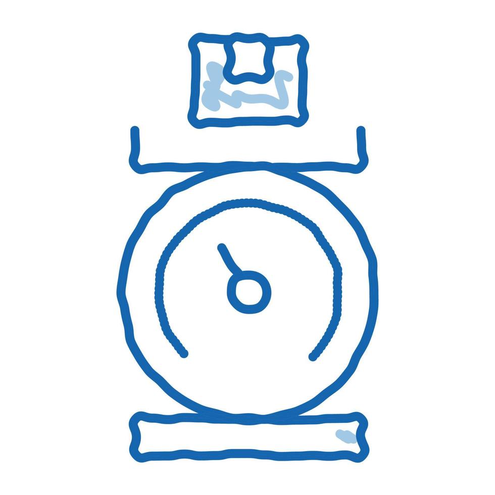 gewicht van levering post- vervoer bedrijf tekening icoon hand- getrokken illustratie vector