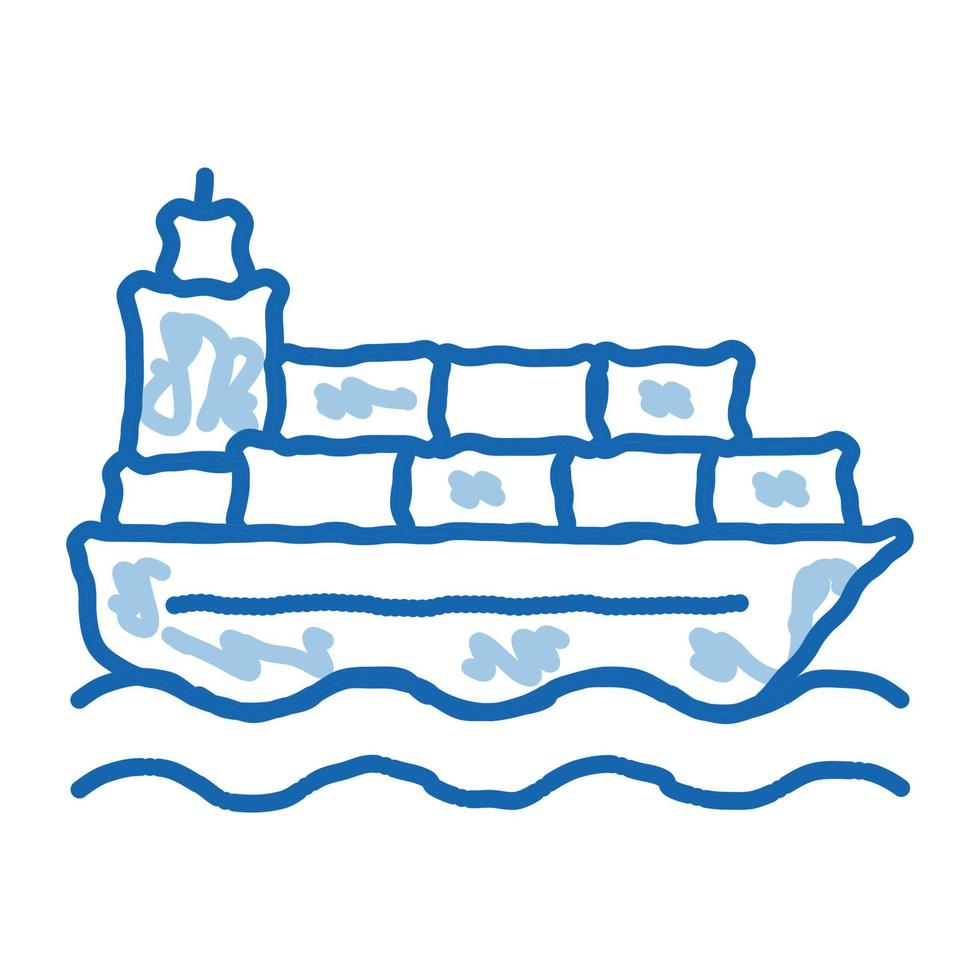 schip post- vervoer bedrijf tekening icoon hand- getrokken illustratie vector