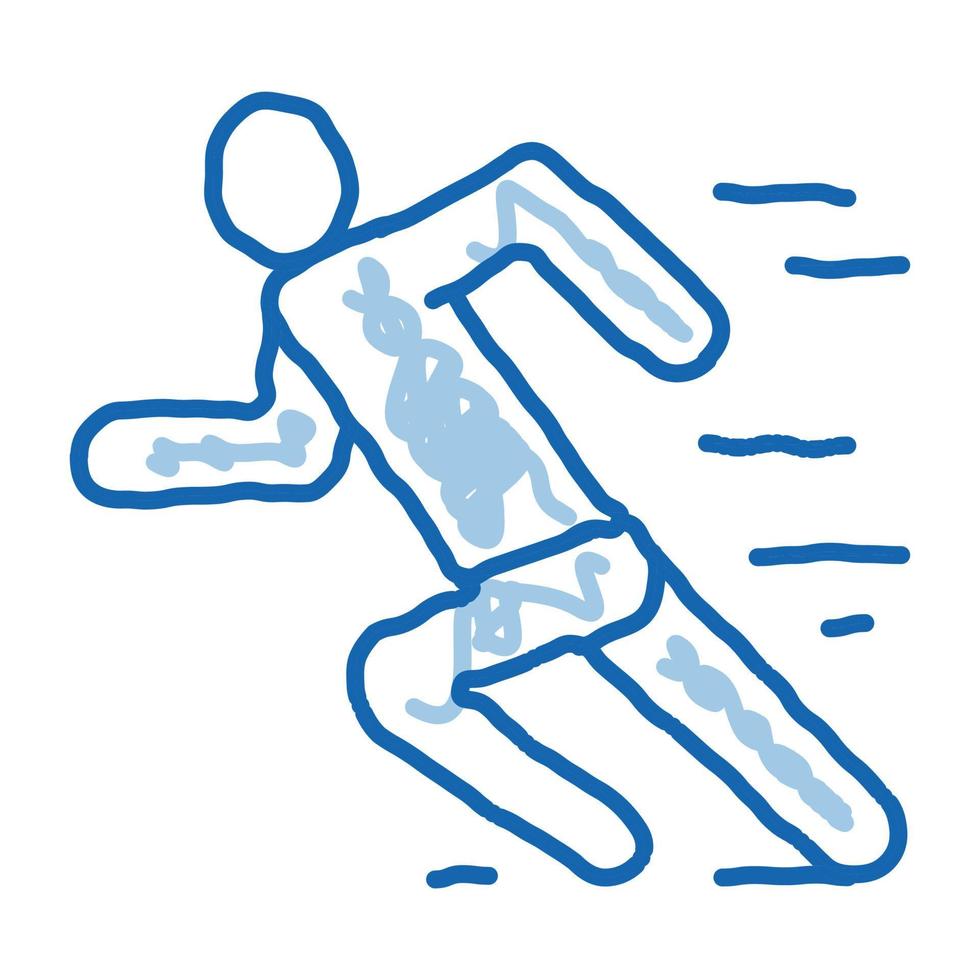 Mens in rennen actie tekening icoon hand- getrokken illustratie vector