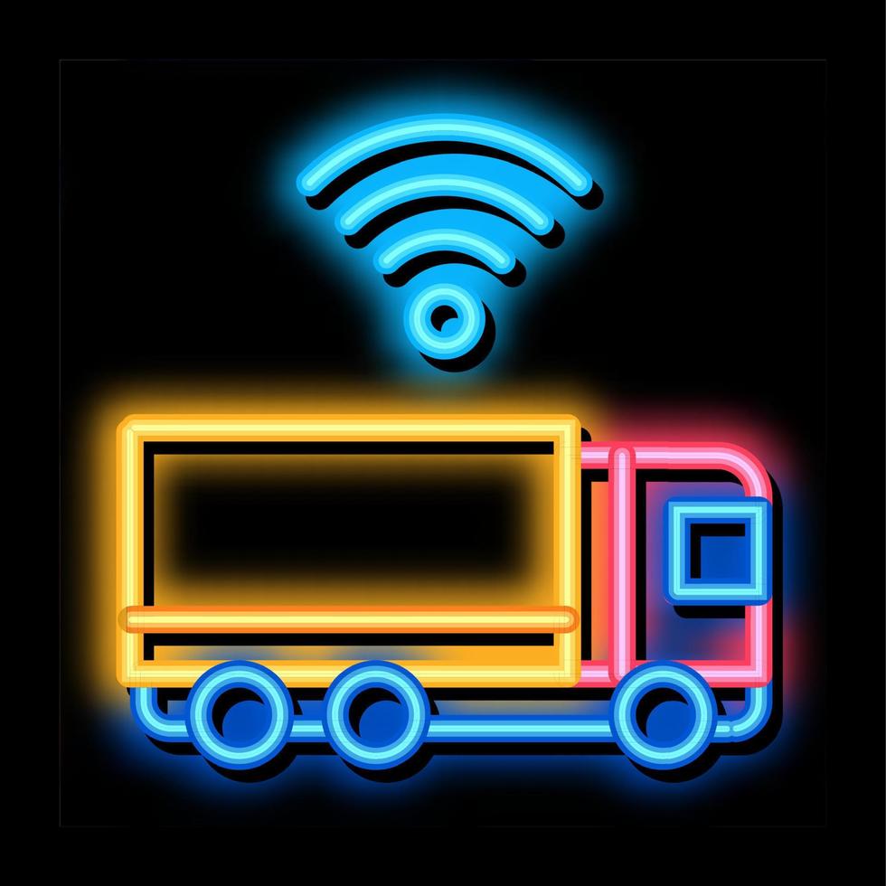 vrachtauto neon gloed icoon illustratie vector