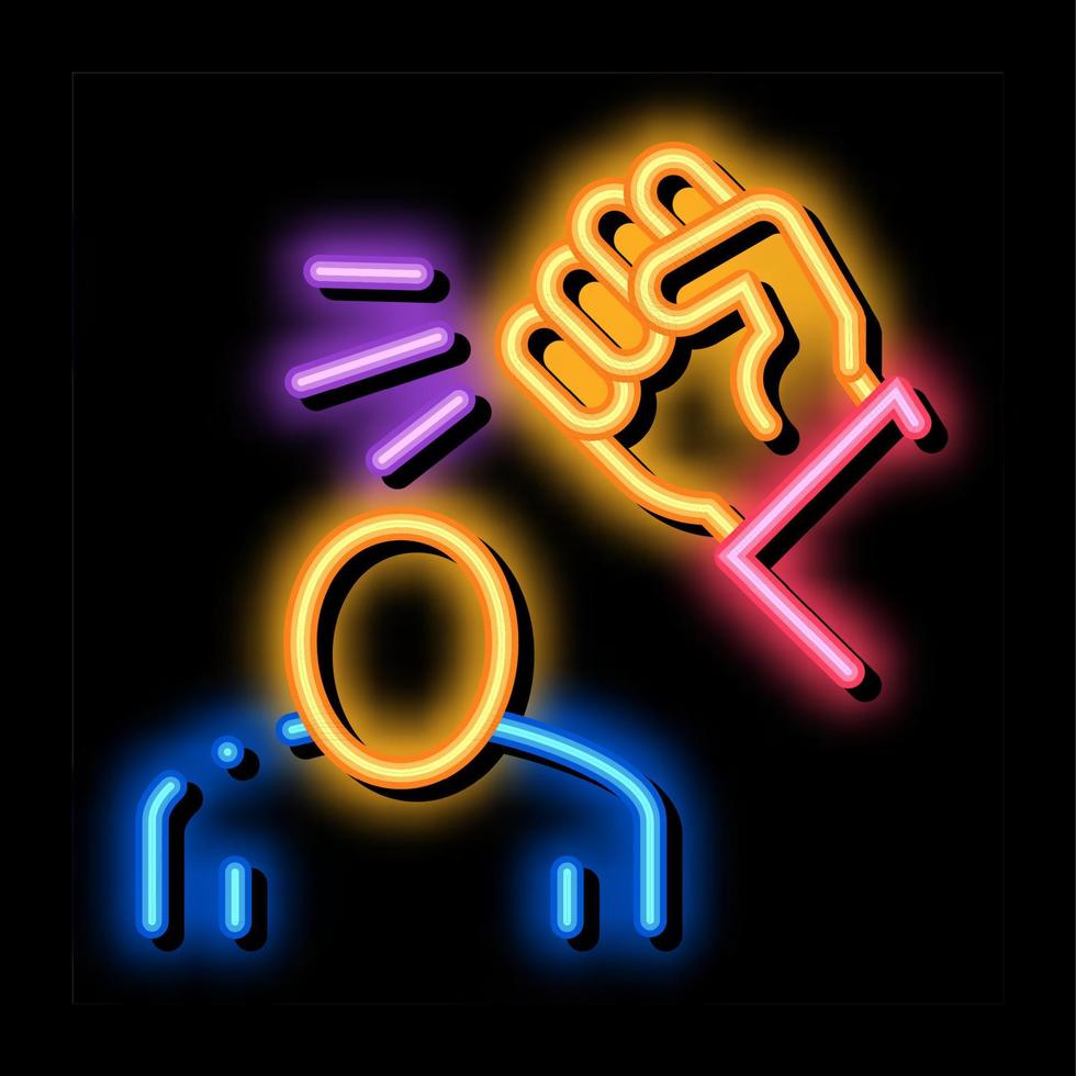 slaan Mens neon gloed icoon illustratie vector