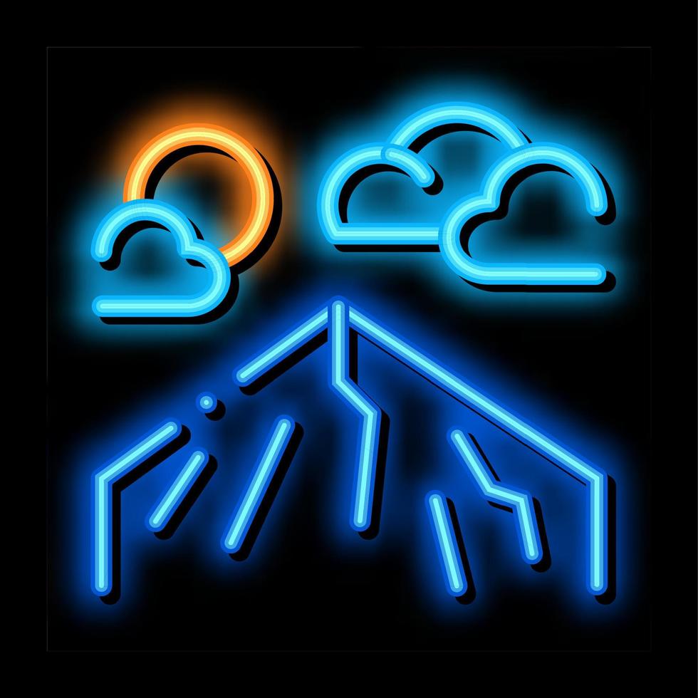 berg top neon gloed icoon illustratie vector